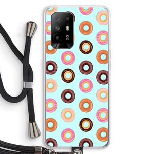 CaseCompany Donuts: Oppo A95 5G Transparant Hoesje met koord