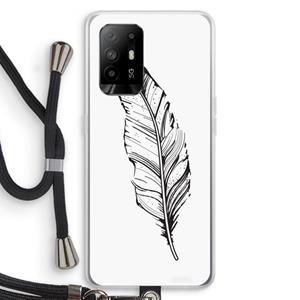 CaseCompany Pluim: Oppo A95 5G Transparant Hoesje met koord