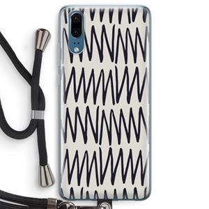 CaseCompany Marrakech Zigzag: Huawei P20 Transparant Hoesje met koord