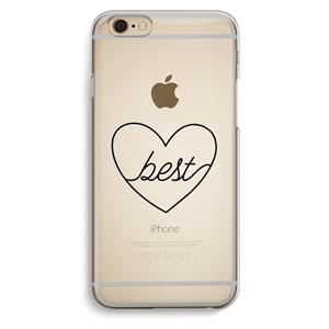 CaseCompany Best heart black: iPhone 6 / 6S Transparant Hoesje