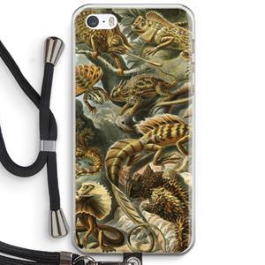CaseCompany Haeckel Lacertilia: iPhone 5 / 5S / SE Transparant Hoesje met koord