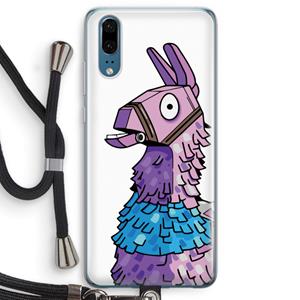 CaseCompany Lama: Huawei P20 Transparant Hoesje met koord