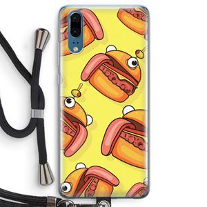 CaseCompany Hamburger: Huawei P20 Transparant Hoesje met koord
