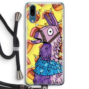 CaseCompany Loot Burger: Huawei P20 Transparant Hoesje met koord