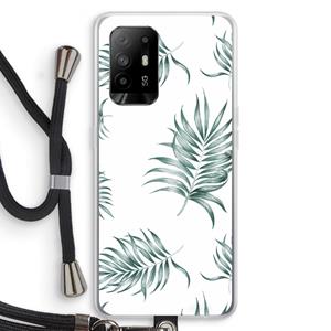 CaseCompany Simple leaves: Oppo A95 5G Transparant Hoesje met koord