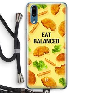 CaseCompany Eat Balanced: Huawei P20 Transparant Hoesje met koord