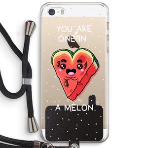 CaseCompany One In A Melon: iPhone 5 / 5S / SE Transparant Hoesje met koord