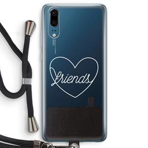 CaseCompany Friends heart pastel: Huawei P20 Transparant Hoesje met koord