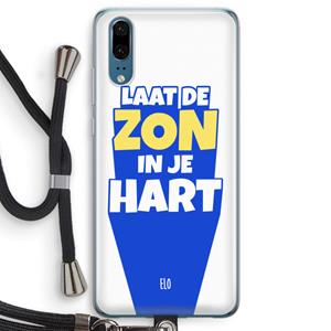 CaseCompany Laat de zon in je hart: Huawei P20 Transparant Hoesje met koord