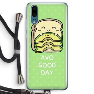 CaseCompany Avo Good Day: Huawei P20 Transparant Hoesje met koord