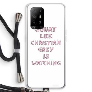 CaseCompany Christian Grey: Oppo A95 5G Transparant Hoesje met koord