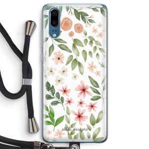 CaseCompany Botanical sweet flower heaven: Huawei P20 Transparant Hoesje met koord