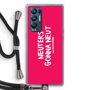 CaseCompany Neuters (roze): Oppo Find X3 Neo Transparant Hoesje met koord