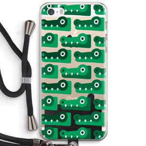 CaseCompany Crocs: iPhone 5 / 5S / SE Transparant Hoesje met koord