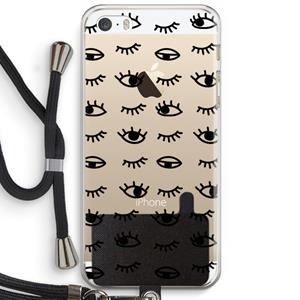 CaseCompany Eye pattern #2: iPhone 5 / 5S / SE Transparant Hoesje met koord