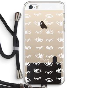 CaseCompany Eye pattern #3: iPhone 5 / 5S / SE Transparant Hoesje met koord