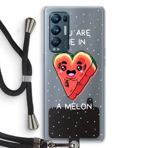 CaseCompany One In A Melon: Oppo Find X3 Neo Transparant Hoesje met koord