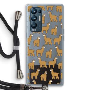 CaseCompany Alpacas: Oppo Find X3 Neo Transparant Hoesje met koord