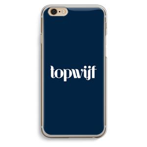 CaseCompany Topwijf Navy: iPhone 6 / 6S Transparant Hoesje