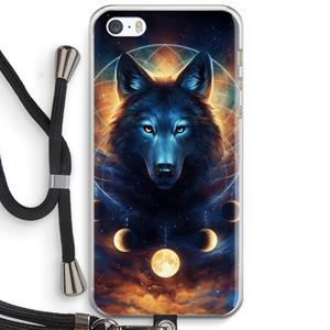 CaseCompany Wolf Dreamcatcher: iPhone 5 / 5S / SE Transparant Hoesje met koord