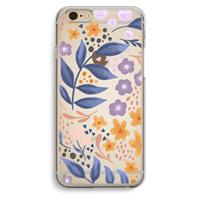 CaseCompany Flowers with blue leaves: iPhone 6 / 6S Transparant Hoesje
