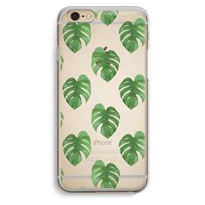 CaseCompany Monstera leaves: iPhone 6 / 6S Transparant Hoesje