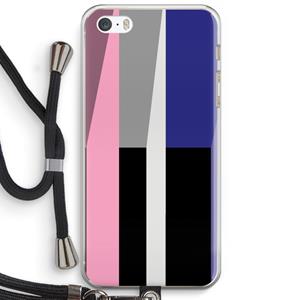 CaseCompany Gestalte 4: iPhone 5 / 5S / SE Transparant Hoesje met koord
