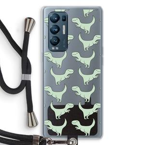 CaseCompany Dinos: Oppo Find X3 Neo Transparant Hoesje met koord