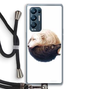 CaseCompany Yin Yang Wolves: Oppo Find X3 Neo Transparant Hoesje met koord