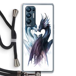 CaseCompany Yin Yang Dragons: Oppo Find X3 Neo Transparant Hoesje met koord
