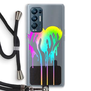 CaseCompany Hold My Heart: Oppo Find X3 Neo Transparant Hoesje met koord