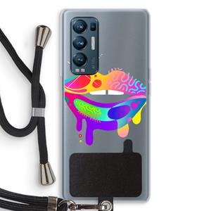 CaseCompany Lip Palette: Oppo Find X3 Neo Transparant Hoesje met koord