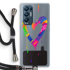 CaseCompany Melts My Heart: Oppo Find X3 Neo Transparant Hoesje met koord