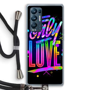 CaseCompany Only Love: Oppo Find X3 Neo Transparant Hoesje met koord
