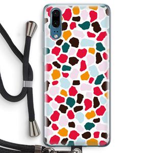 CaseCompany Colored Giraffe: Huawei P20 Transparant Hoesje met koord