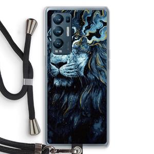 CaseCompany Darkness Lion: Oppo Find X3 Neo Transparant Hoesje met koord
