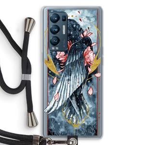 CaseCompany Golden Raven: Oppo Find X3 Neo Transparant Hoesje met koord