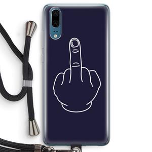 CaseCompany F**k U: Huawei P20 Transparant Hoesje met koord