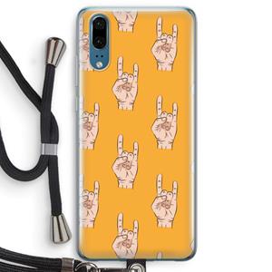 CaseCompany Rock: Huawei P20 Transparant Hoesje met koord