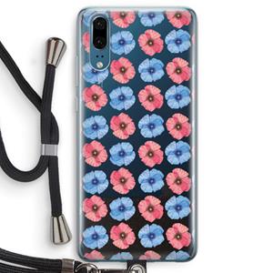 CaseCompany Klaproosjes: Huawei P20 Transparant Hoesje met koord