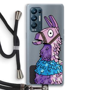 CaseCompany Lama: Oppo Find X3 Neo Transparant Hoesje met koord