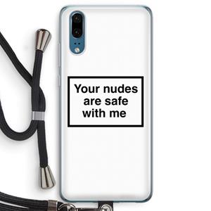 CaseCompany Safe with me: Huawei P20 Transparant Hoesje met koord