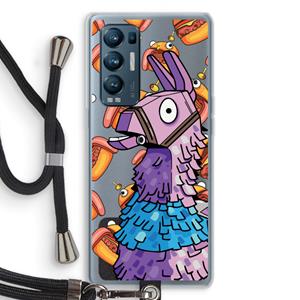 CaseCompany Loot Burger: Oppo Find X3 Neo Transparant Hoesje met koord