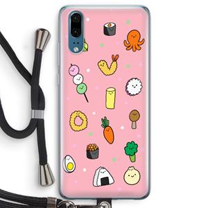 CaseCompany Happy bento friends: Huawei P20 Transparant Hoesje met koord