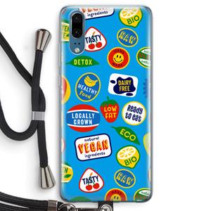 CaseCompany Fruitsticker: Huawei P20 Transparant Hoesje met koord