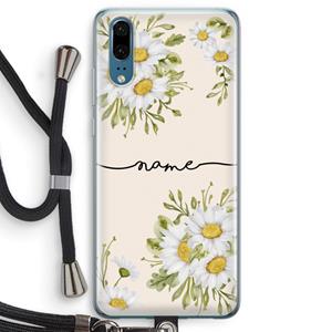 CaseCompany Daisies: Huawei P20 Transparant Hoesje met koord