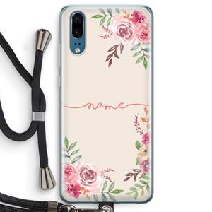 CaseCompany Rozen: Huawei P20 Transparant Hoesje met koord