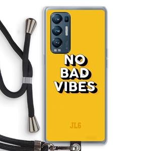 CaseCompany No Bad Vibes: Oppo Find X3 Neo Transparant Hoesje met koord