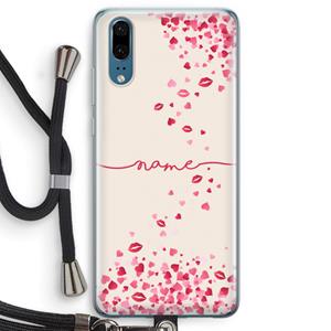 CaseCompany Hartjes en kusjes: Huawei P20 Transparant Hoesje met koord