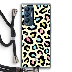 CaseCompany Leopard pattern: Oppo Find X3 Neo Transparant Hoesje met koord